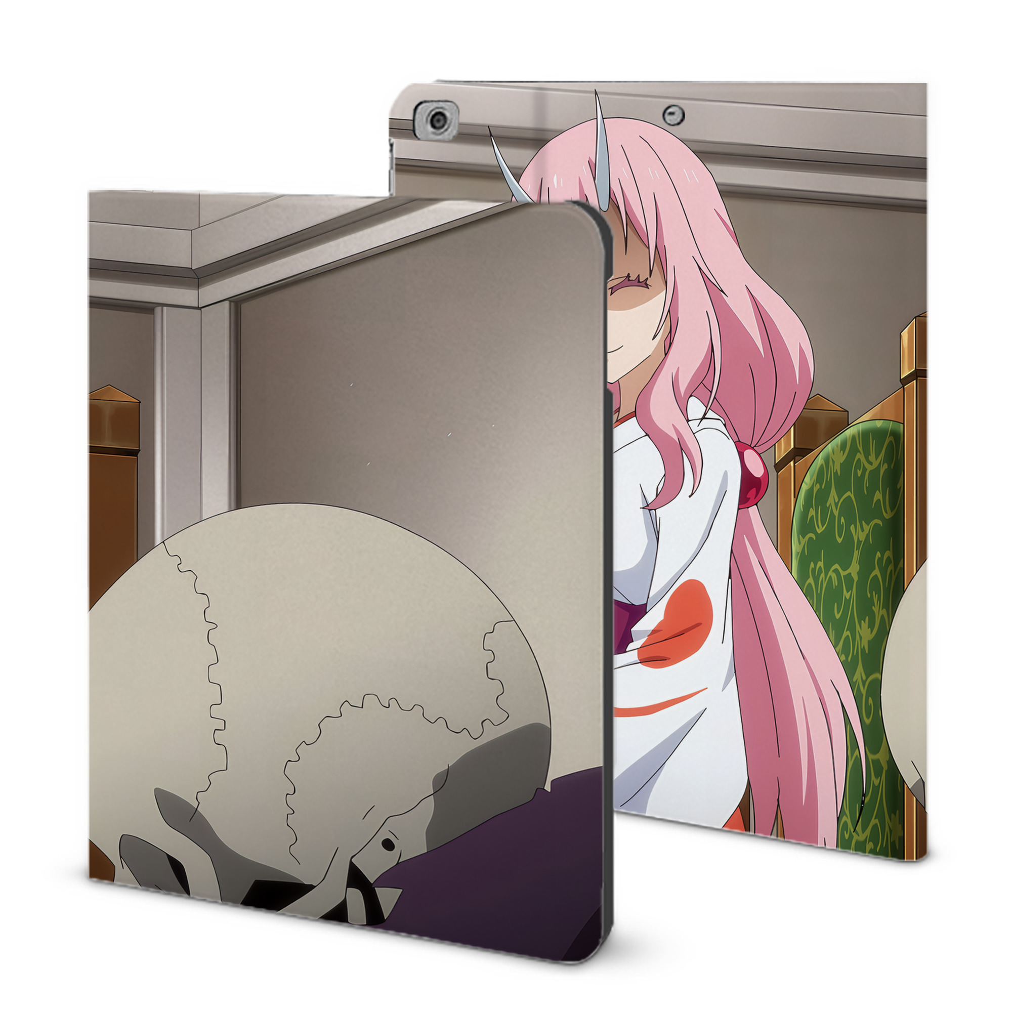 （画像用） 転スラ Regarding Reincarnated to Slime IPad ケース ブック型 PUレザー TPU 耐衝撃 軽量 薄型 ペン収納なし 全面保護 IPad 各モデル対応
